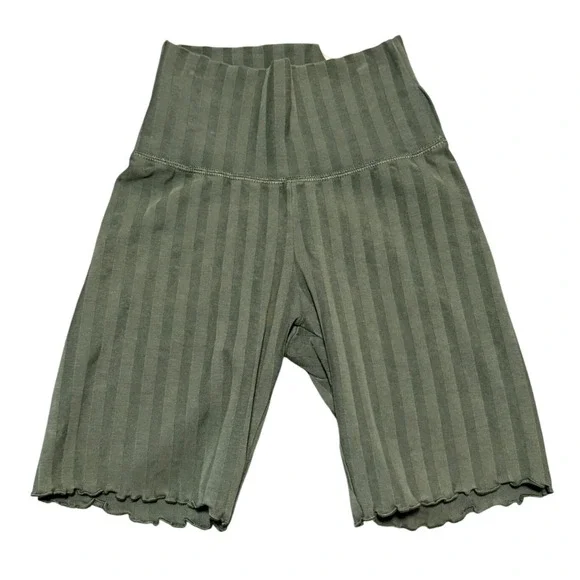 OFFLINE by Aerie OG Original Ribbed Bike Shorts Green High Rise XS 7in Inseam - Picture 1 of 4